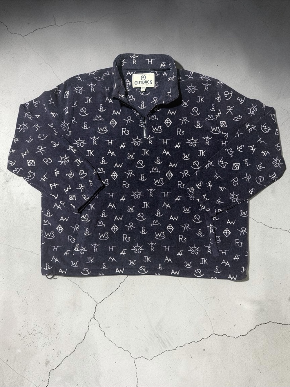 Western Pattern 3/4 Zip Fleece - Outback Trading Co. - 3XL